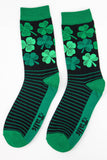 Men's Lucky Irish Shamrock Four Leaf Clover Bamboo Socks: UK 7-11 | EU 40.5-46