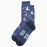 Men's Bamboo Socks - Denim Blue, Thieving Seagulls: UK 7-11 | EU 40.5 -46 | US 8-12