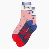 Women's Bamboo Socks - Cream, Sausage Dog Sailor Stripe: UK 3-7 | EU 36-40 | US 5-9