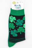 Men's Lucky Irish Shamrock Four Leaf Clover Bamboo Socks: UK 7-11 | EU 40.5-46