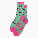 Women's Bamboo Socks - Mint, Sausage Dog Love Heart Balloon: UK 3-7 | EU 36-40 | US 5-9