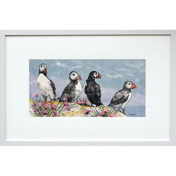 Four Puffins Annabell Langrish Framed Print