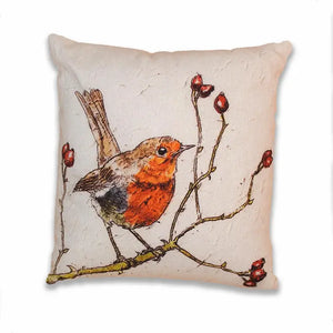 Annabell Langrish Cushion - Robin & Rosehip