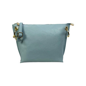 Grain Leather Handbag - Light Blue
