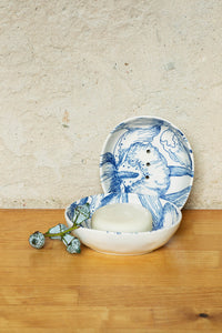 Blue & White Floral Soap Dish