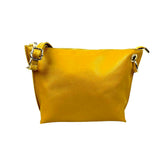 Grain Leather Handbag - Mustard
