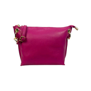 Grain Leather Handbag - Fuchsia