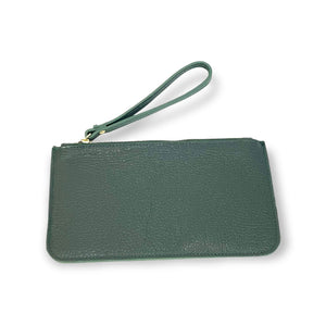 Leather Wallet with Wrist Strap - Green