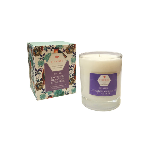Lavender, Geranium & Tea Tree Natural Wax Candle